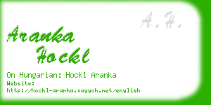 aranka hockl business card